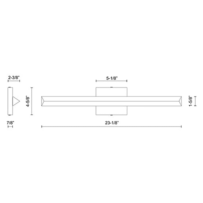 Kuzco VL27523 Saphir 1-lt 23" LED Wall Sconce