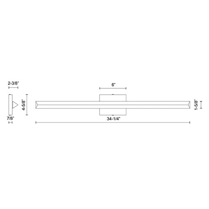 Kuzco VL27534 Saphir 1-lt 34" LED Wall Sconce