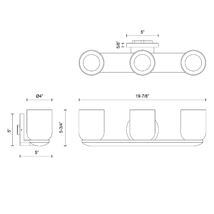 Kuzco VL52520 Cedar 3-lt 20" LED Vanity