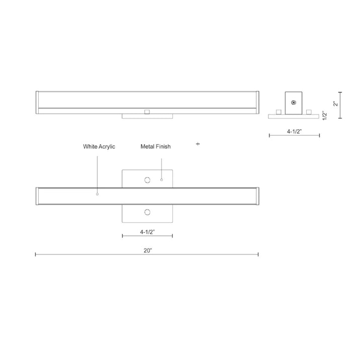Kuzco VL6220 Jane-Slim 20" LED Vanity Light