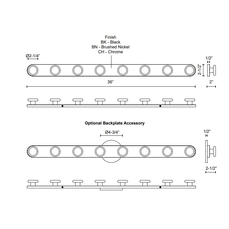 Kuzco VL63436 Rezz 8-lt 36" LED Vanity