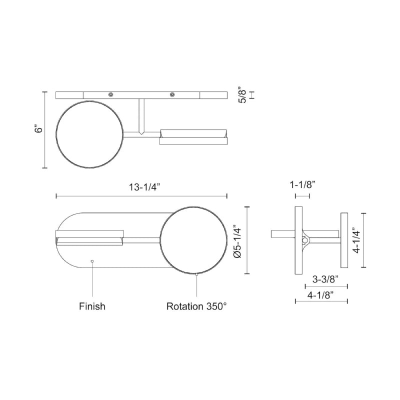 Kuzco VL72213 Novel 2-lt 13" LED Vanity