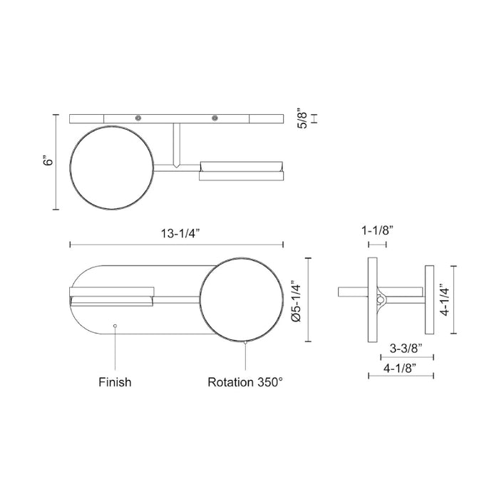 Kuzco VL72213 Novel 2-lt 13" LED Vanity