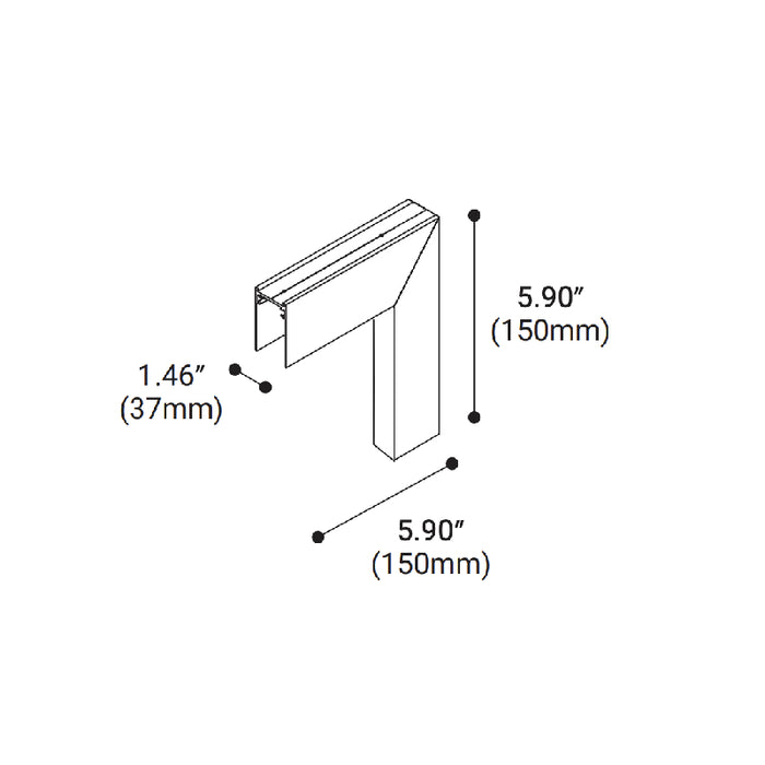 Eurofase 36702 Construct Vertical Corner L-Shaped Connector, Surface Mount