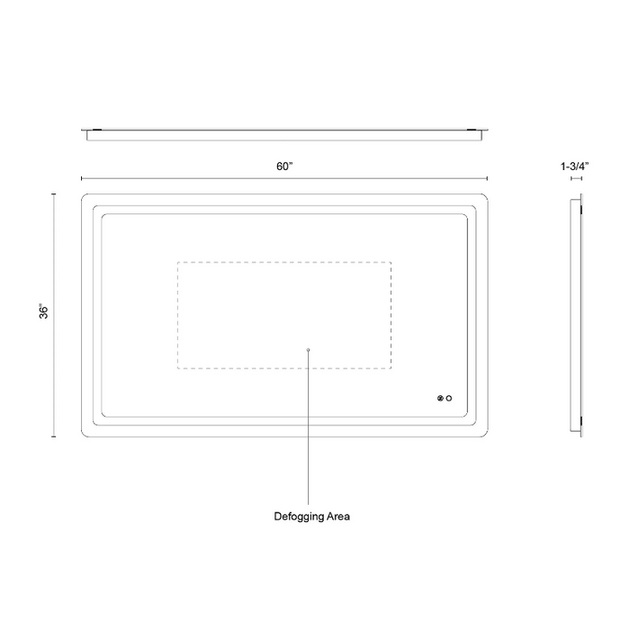 Kuzco VM31160 Seneca 60 x 36 LED Vanity Mirror, CCT Selectable