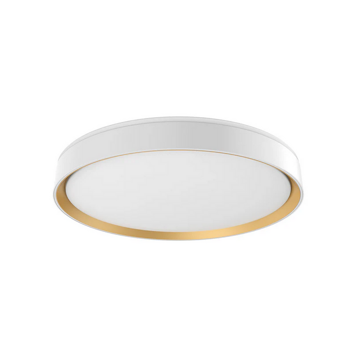 Kuzco FM43920-5CCT Essex 1-lt 20" LED Flush Mount, 5CCT Selectable - White/Gold