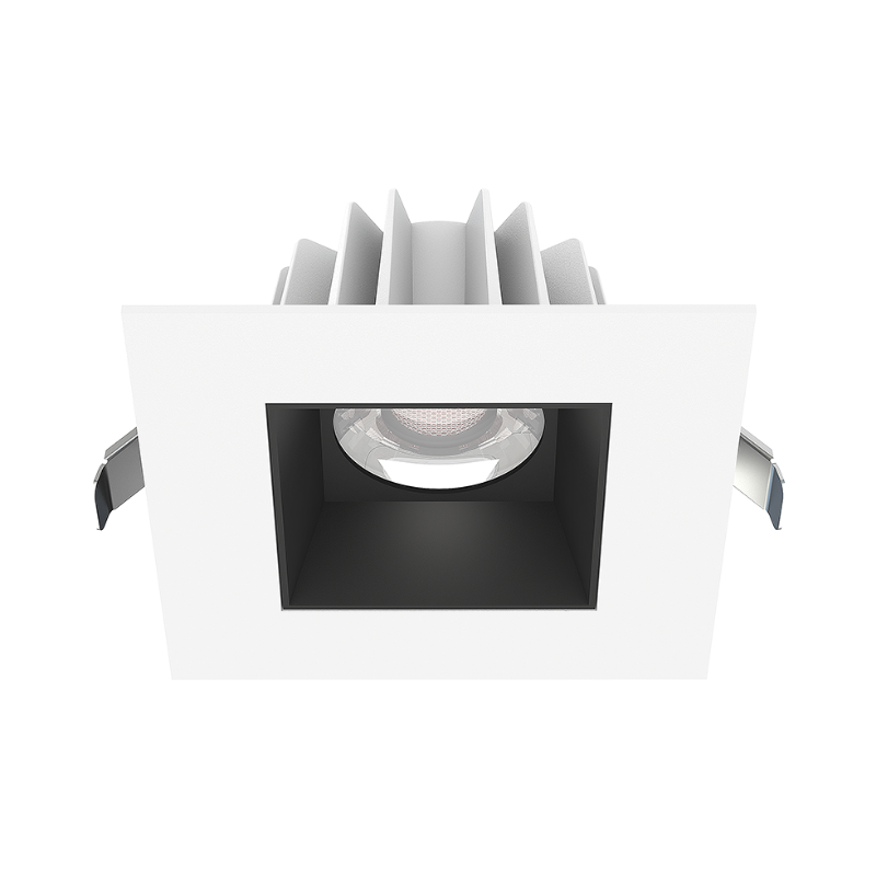 Lotus JXL-COB04-S15W 4" 15W LED Square Economy Recessed Downlight, 5CCT Selectable - Smooth Black/White