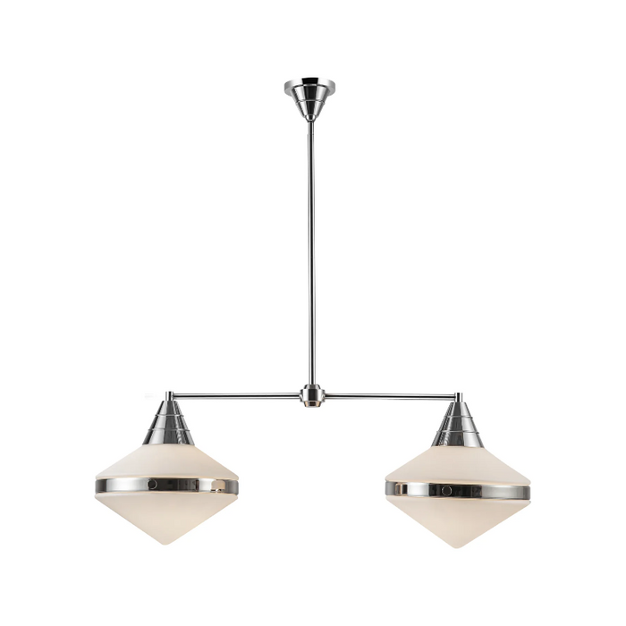 Alora LP348241 Willard 2-lt 41" Linear Pendant - Polished Nickel/Matte Opal