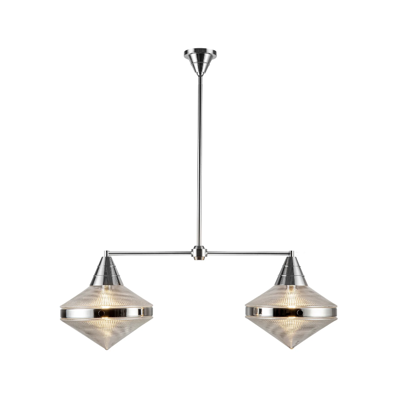 Alora LP348241 Willard 2-lt 41" Linear Pendant - Polished Nickel/Clear Prismatic