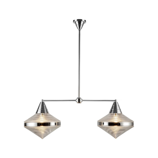 Alora LP348241 Willard 2-lt 41" Linear Pendant - Polished Nickel/Clear Prismatic