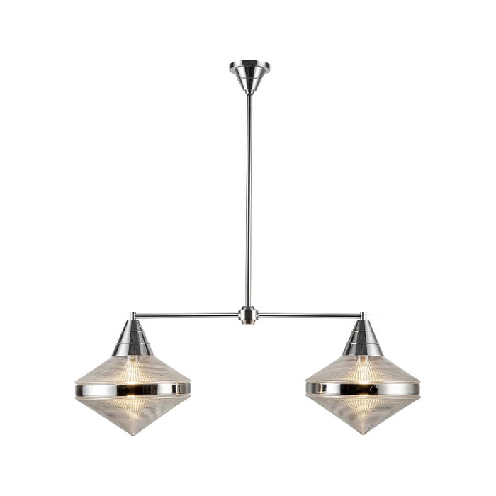 Alora LP348241 Willard 2-lt 41" Linear Pendant - Polished Nickel/Clear Prismatic