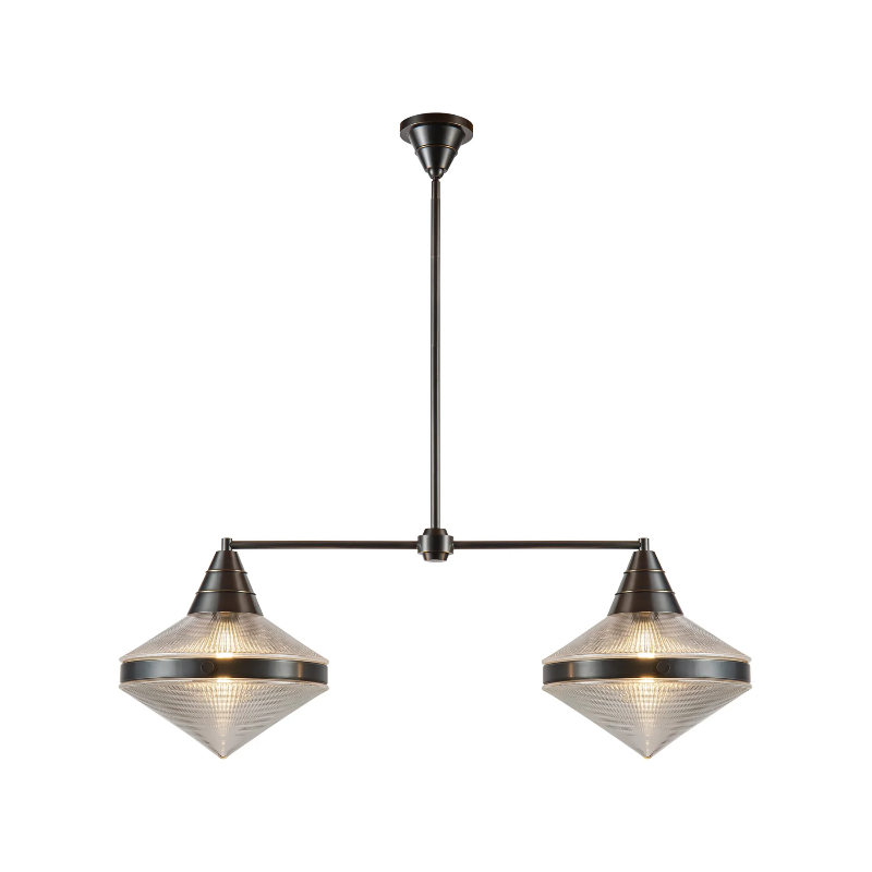 Alora LP348241 Willard 2-lt 41" Linear Pendant - Urban Bronze/Clear Prismatic