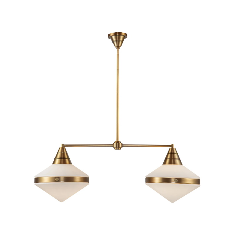 Alora LP348241 Willard 2-lt 41" Linear Pendant - Vintage Brass/Matte Opal