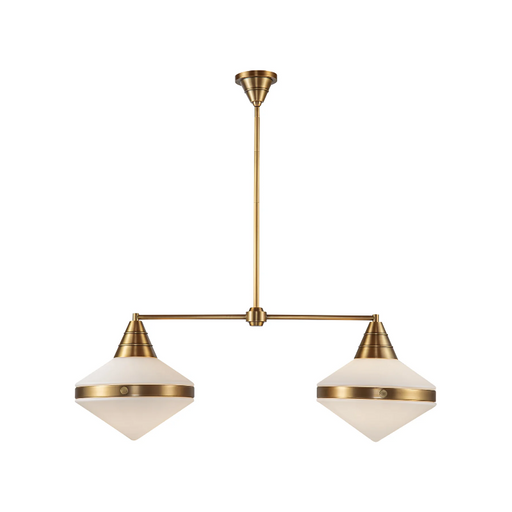 Alora LP348241 Willard 2-lt 41" Linear Pendant - Vintage Brass/Matte Opal