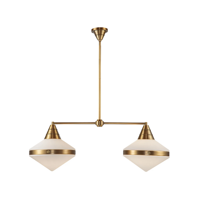 Alora LP348241 Willard 2-lt 41" Linear Pendant - Vintage Brass/Matte Opal