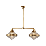 Alora LP348241 Willard 2-lt 41" Linear Pendant - Vintage Brass/Clear Prismatic