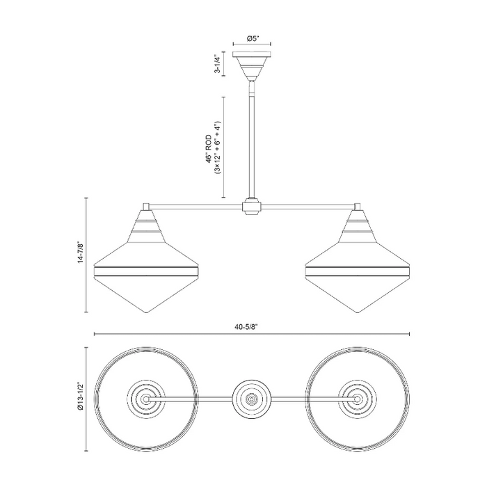 Alora LP348241 Willard 2-lt 41" Linear Pendant