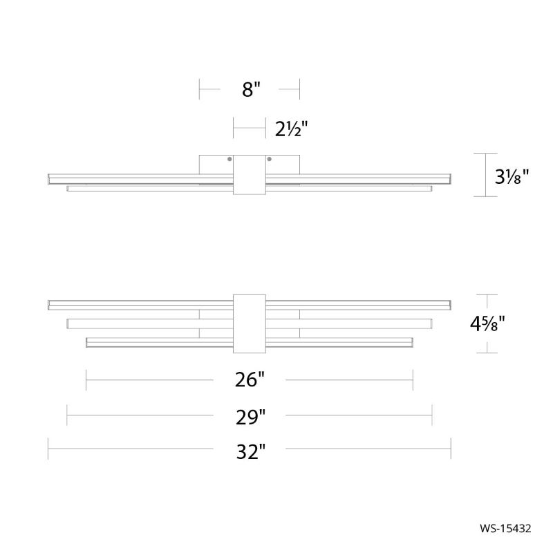 dweLED WS-15432 Melody 3-lt 32" LED Bath Vanity