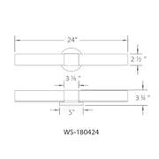 WAC WS-180424 Turbo 1-lt 24" LED Vanity Light, 3000K