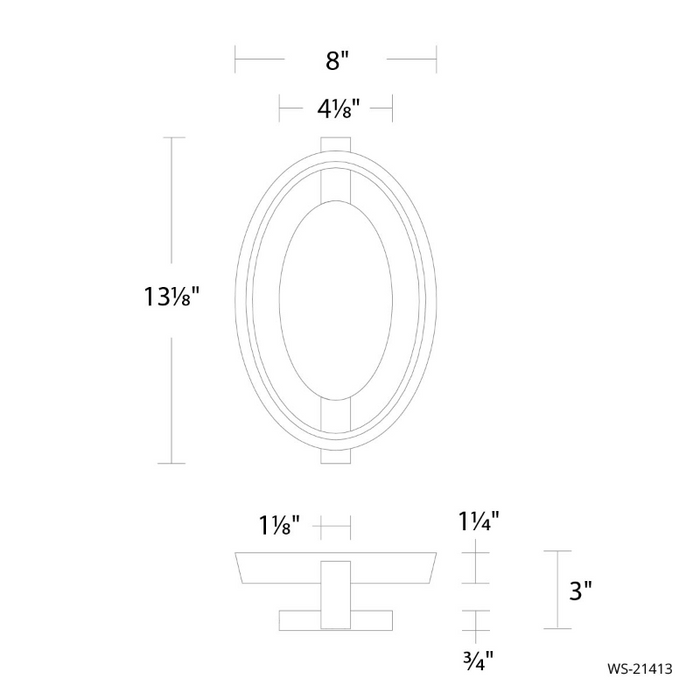 dweLED WS-21413 Solitaire 1-lt 13" Tall LED Wall Sconce