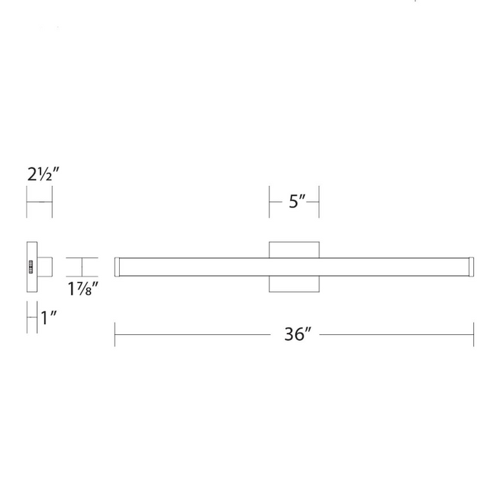 WAC WS-240836 Slim 1-lt 36" LED Bath Vanity