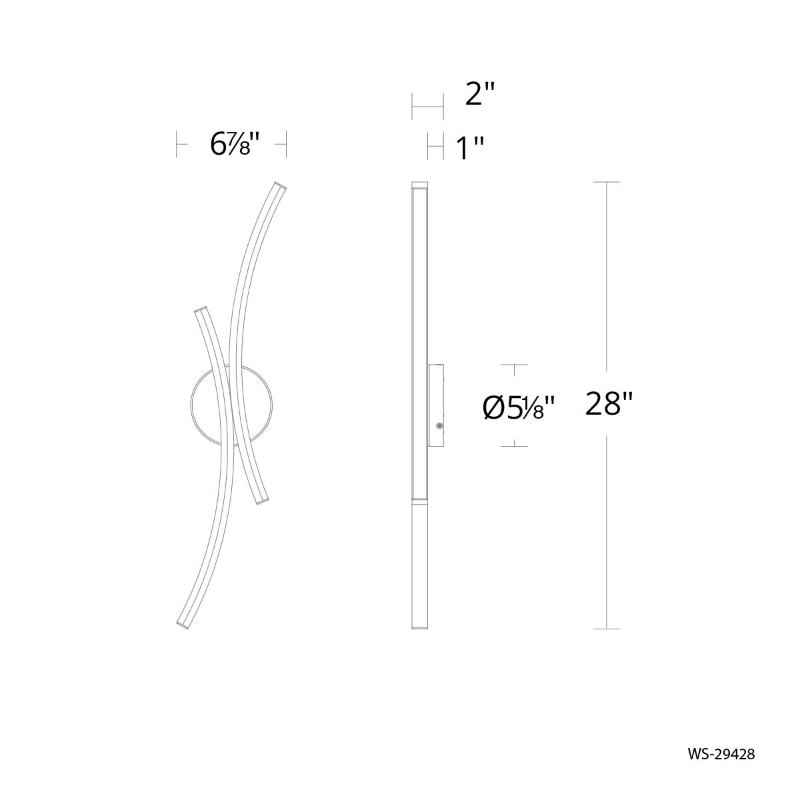 dweLED WS-29428 Tusk 2-lt 28" Tall LED Wall Sconce