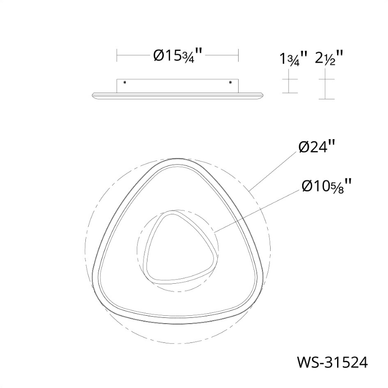 dweLED WS-31524 Mandala 2-lt 24" LED Wall Sconce