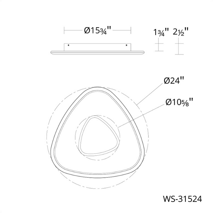 dweLED WS-31524 Mandala 2-lt 24" LED Wall Sconce