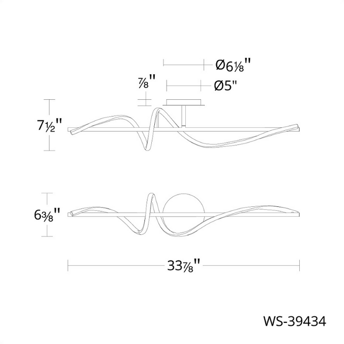 dweLED WS-39434 Corkscrew 1-lt 34" Tall LED Bath & Wall Sconce