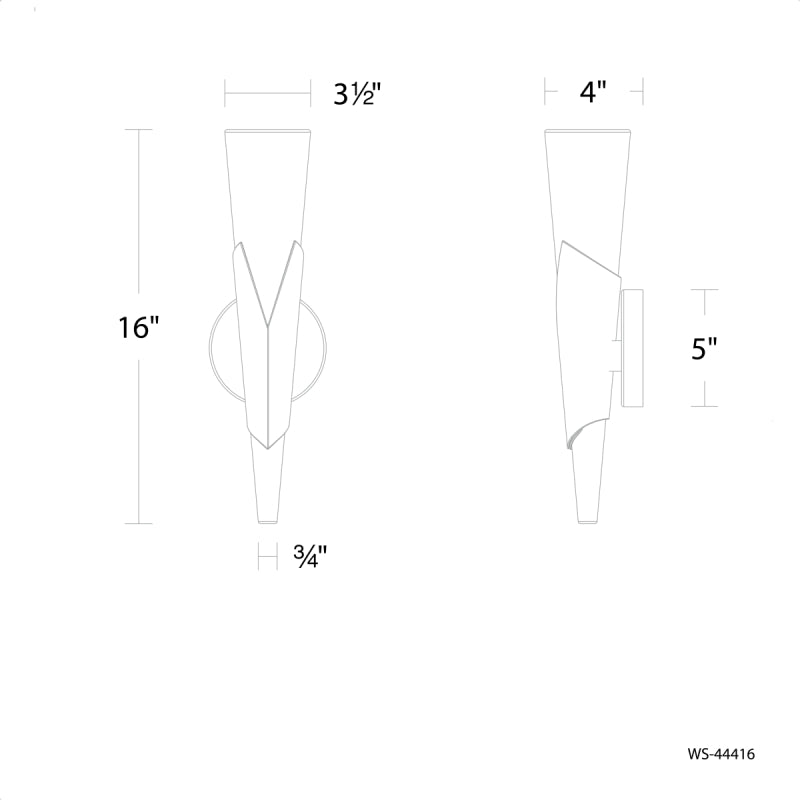 Modern Forms WS-44416 Kilt 16" Tall LED Wall Sconce
