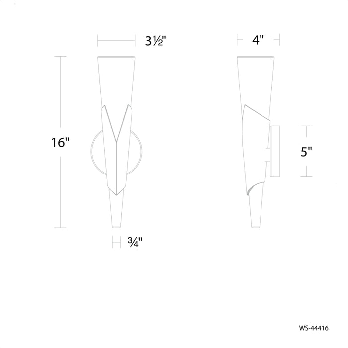 Modern Forms WS-44416 Kilt 16" Tall LED Wall Sconce