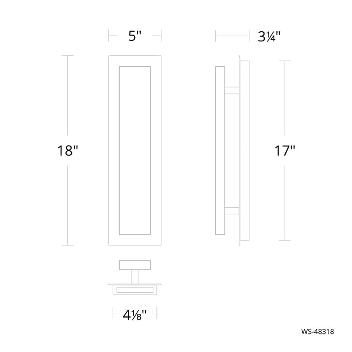 Modern Forms WS-48318 Zurich 1-lt 18" Tall LED Wall Sconce