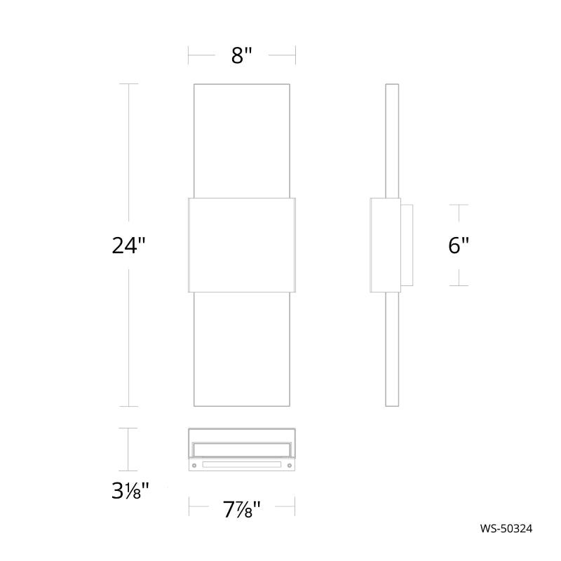 Modern Forms WS-50324 Mercer 24" Tall LED Wall Sconce