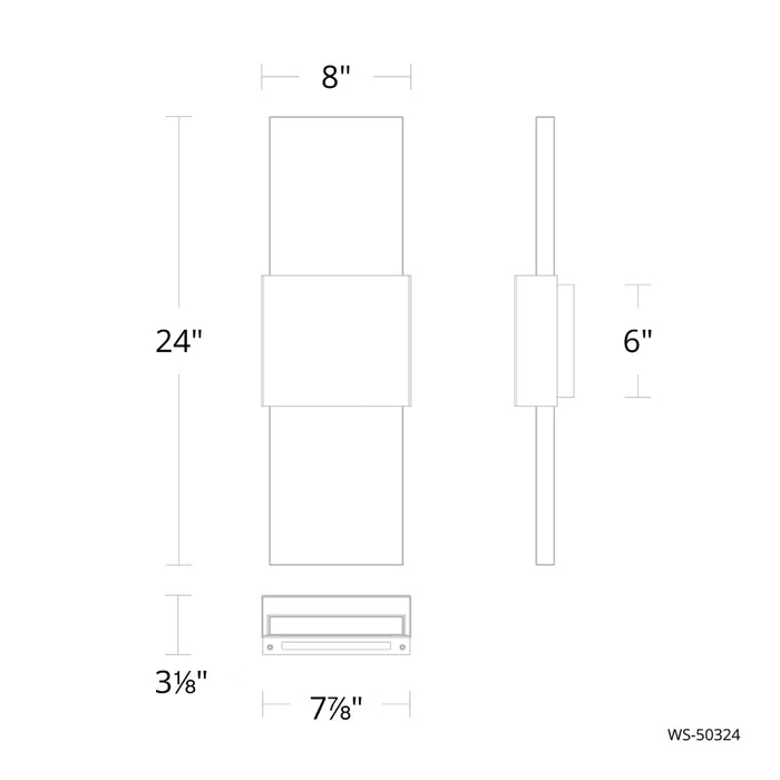 Modern Forms WS-50324 Mercer 24" Tall LED Wall Sconce