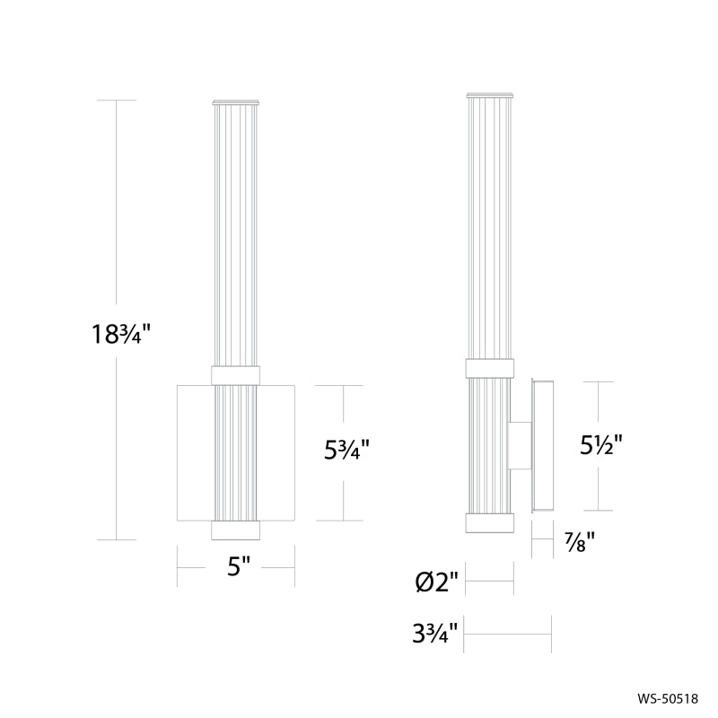 Modern Forms WS-50518 Ribeye 19" Tall LED Wall Sconce