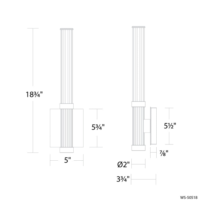 Modern Forms WS-50518 Ribeye 19" Tall LED Wall Sconce