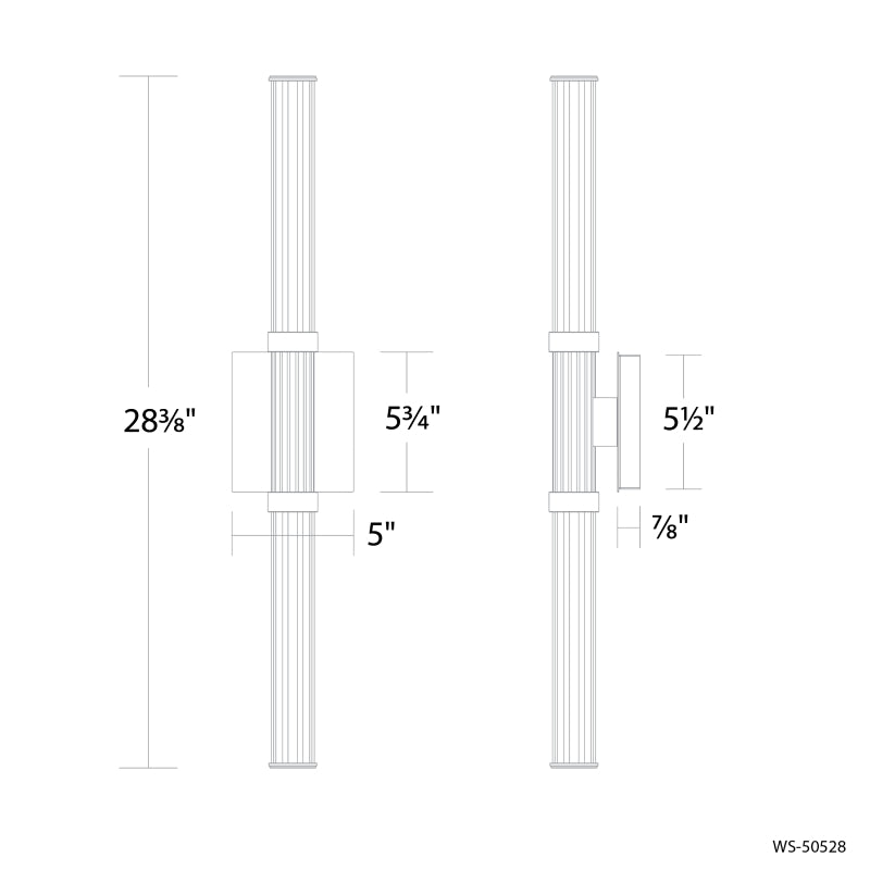 Modern Forms WS-50528 Ribeye 2-lt 28" LED Wall Sconce