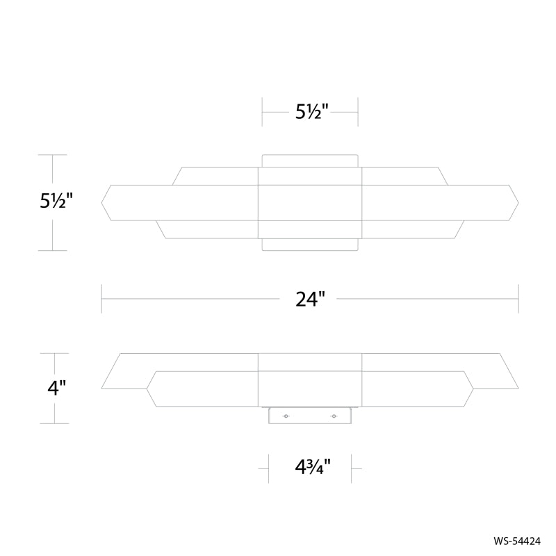 Modern Forms WS-54424 Montage 1-lt 24" LED Bathroom Sconce
