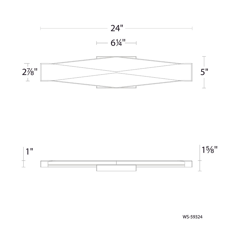 dweLED WS-59324 Enigmatic 1-lt 24" LED Wall Sconce