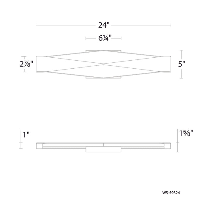 dweLED WS-59324 Enigmatic 1-lt 24" LED Wall Sconce