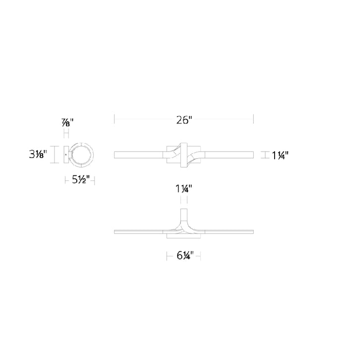 dweLED WS-61334 Loophole 1-lt 34" Tall LED Bathroom Vanity