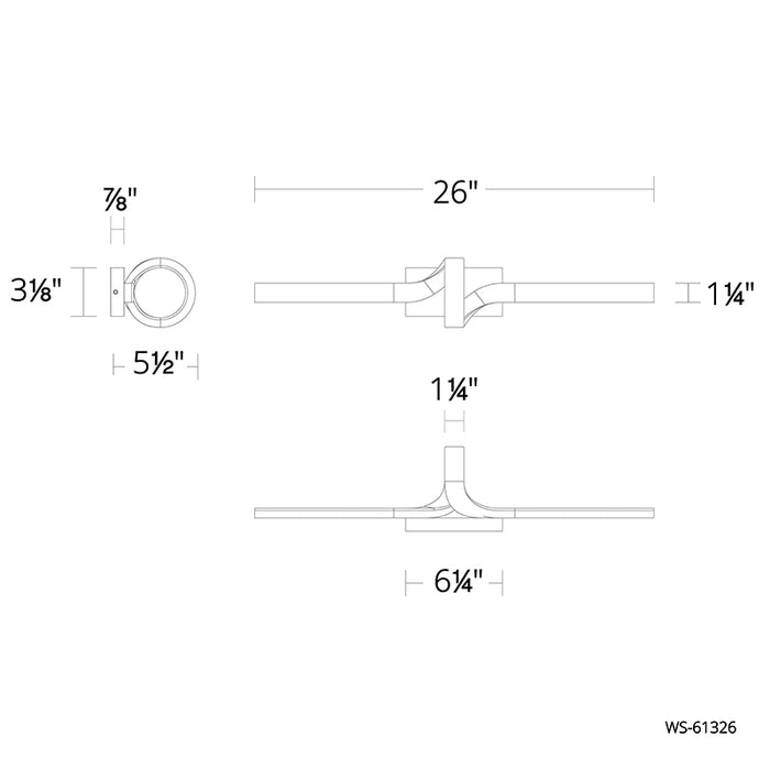 dweLED WS-61326 Loophole 1-lt 26" Tall LED Bathroom Vanity