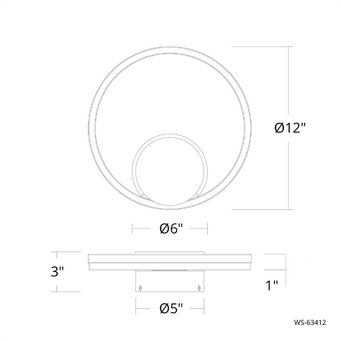 dweLED WS-63412 Vespere 2-lt 12" LED Wall Sconce