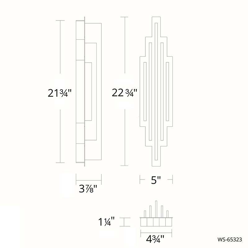 dweLED WS-65323 Nouveau 1-lt 23" Tall LED Wall Sconce