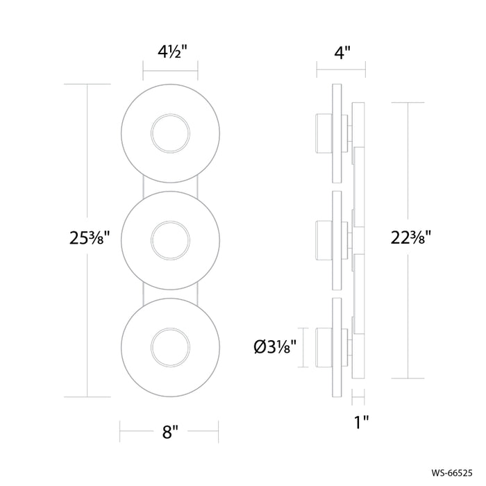 Modern Forms WS-66525 Fresco 3-lt 25" LED Vanity Light