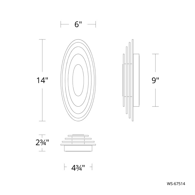 dweLED WS-67514 Orbix 1-lt 6" LED Wall Sconce