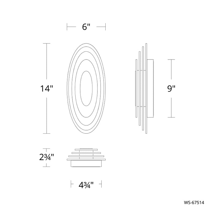 dweLED WS-67514 Orbix 1-lt 6" LED Wall Sconce