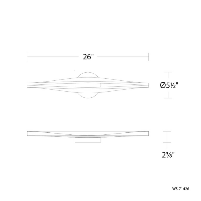 dweLED WS-71426 Jagger 2-lt 26" LED Bath Vanity