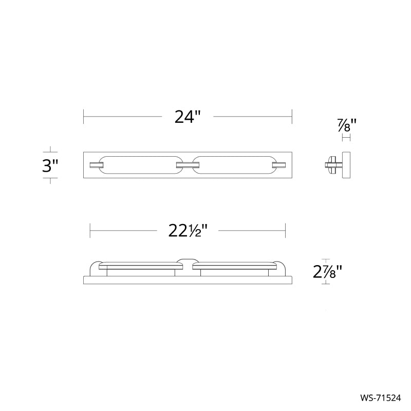 dweLED WS-71524 Spectacle 1-lt 24" Tall LED Bath & Wall Sconce