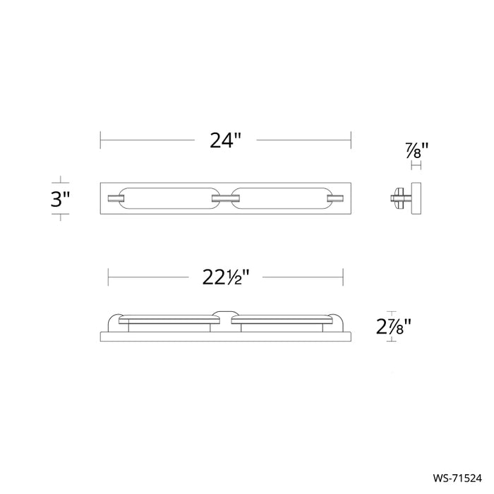 dweLED WS-71524 Spectacle 1-lt 24" Tall LED Bath & Wall Sconce